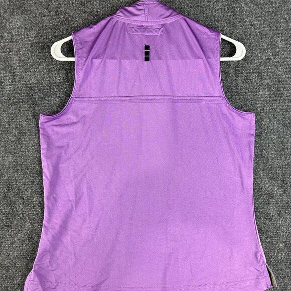 Jamie Sadock Shirt Womens Small Purple Knit Sleeveless Zip Neck Golf Top Pullov - Picture 7 of 8